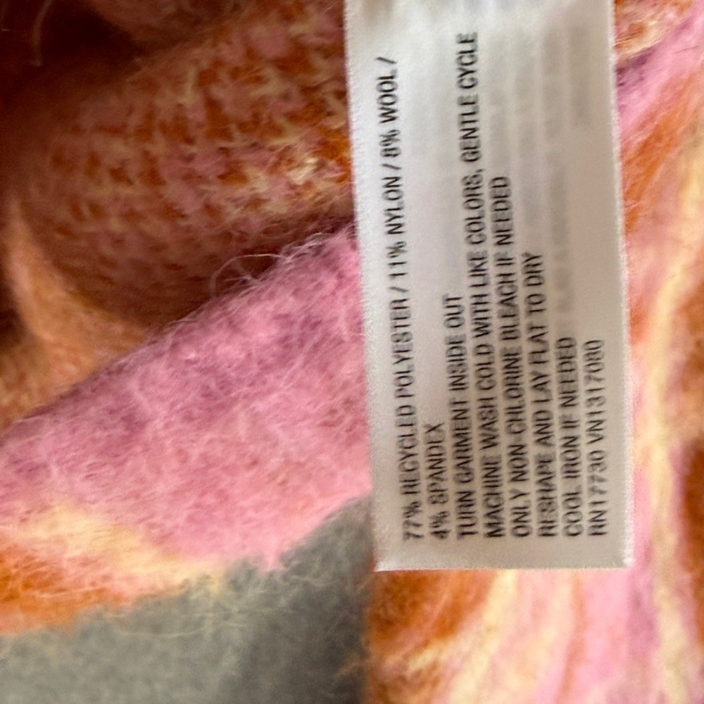 Wild Fable Plaid Full Zip Cardigan Sweater Y2K Medium Pink Excellent Cropped - Picture 6 of 10